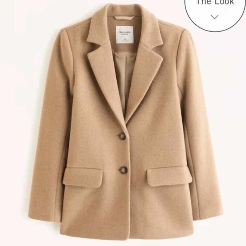 Abercrombie & Fitch Lined Wool-Blend Heavyweight Blazer (x-small, petite)